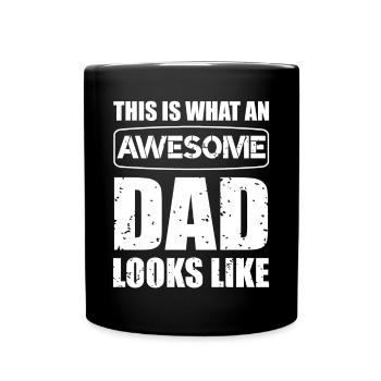 This is what an Awesome Dad looks like Daddy - Tasse einfarbig - Schwarz - Vorne