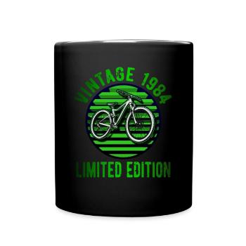Vintage 1984 40 Birthday Retro Bike Cyclist - Full Colour Mug - black - Front
