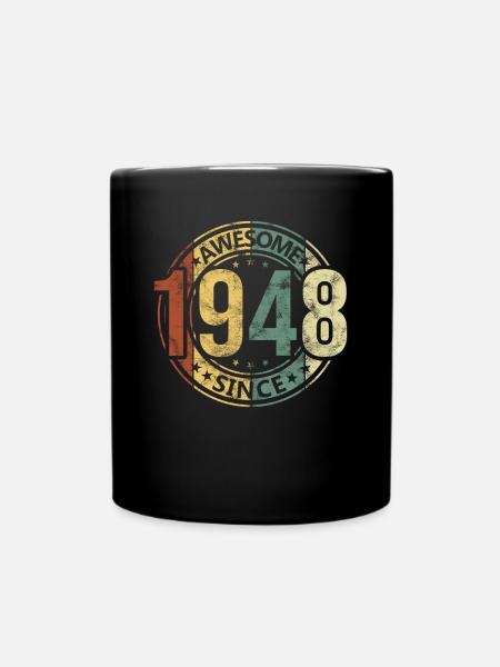 Awesome Since 1948 Retro Vintage Birthday - Full Colour Mug - black