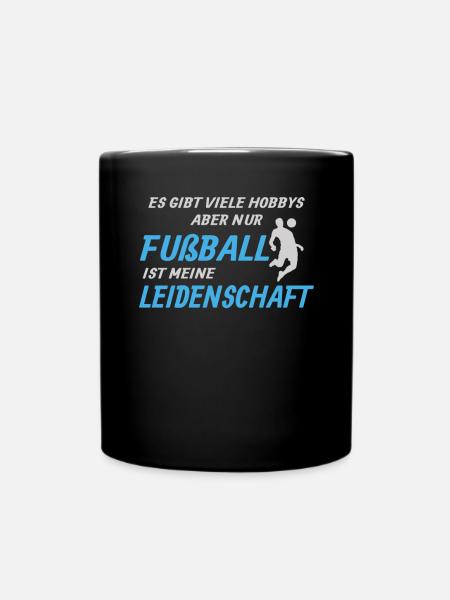 Fußballzubehör Geschenkidee Fußballfan - Tasse einfarbig - Schwarz