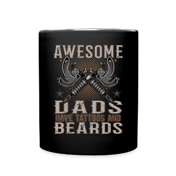 Les papas géniaux ont des tatouages Barbes Père Tatouage Barbe - Mug uni - noir - Devant