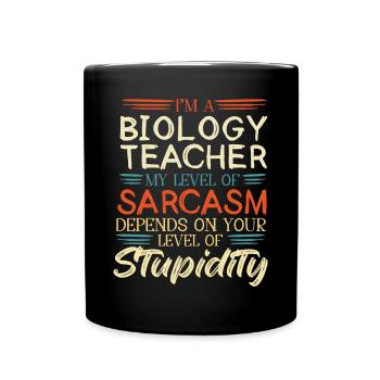 Biologie Lehrer Motiv Naturwissenschaft - Tasse einfarbig - Schwarz - Vorne