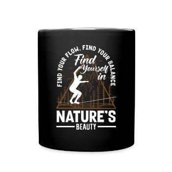 Find your flow, find your balance, find yourself - Full Colour Mug - black - Front