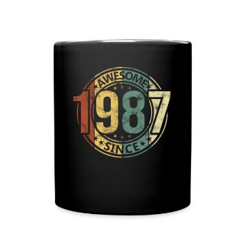 Génial depuis 1987 Retro Vintage Birthday - Mug uni - noir - Devant