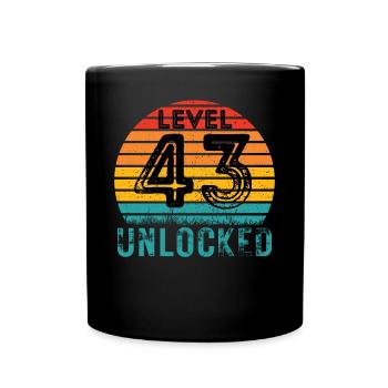 43 Jahre - 43. Geburtstag Level 43 Complete Design - Tasse einfarbig - Schwarz - Vorne