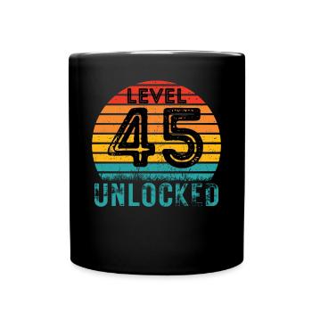 45 ans - 45e anniversaire Niveau 45 Design complet - Mug uni - noir - Devant