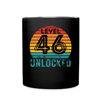 46 Jahre - 46. Geburtstag Level 46 Complete Design - Tasse einfarbig - Schwarz - Vorne