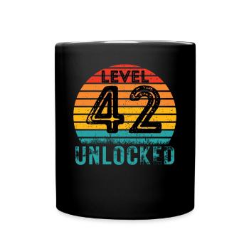 42 years - 42nd birthday Level 42 Complete Design - Full Colour Mug - black - Front