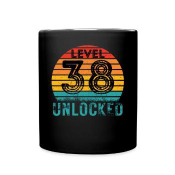 38 Jahre - 38. Geburtstag Level 38 Complete Design - Tasse einfarbig - Schwarz - Vorne