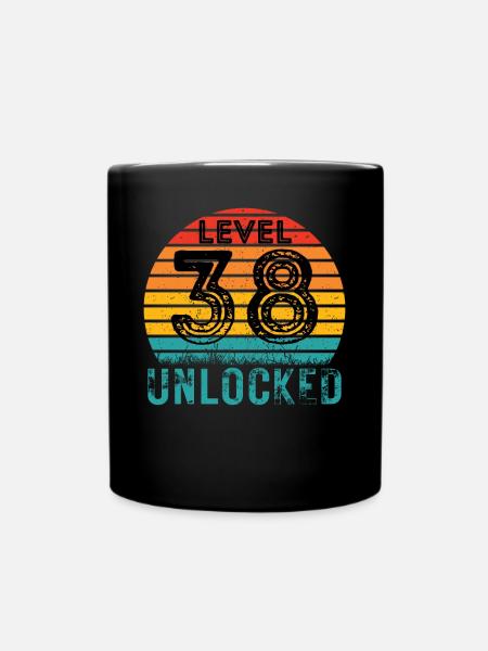 38 Jahre - 38. Geburtstag Level 38 Complete Design - Tasse einfarbig - Schwarz