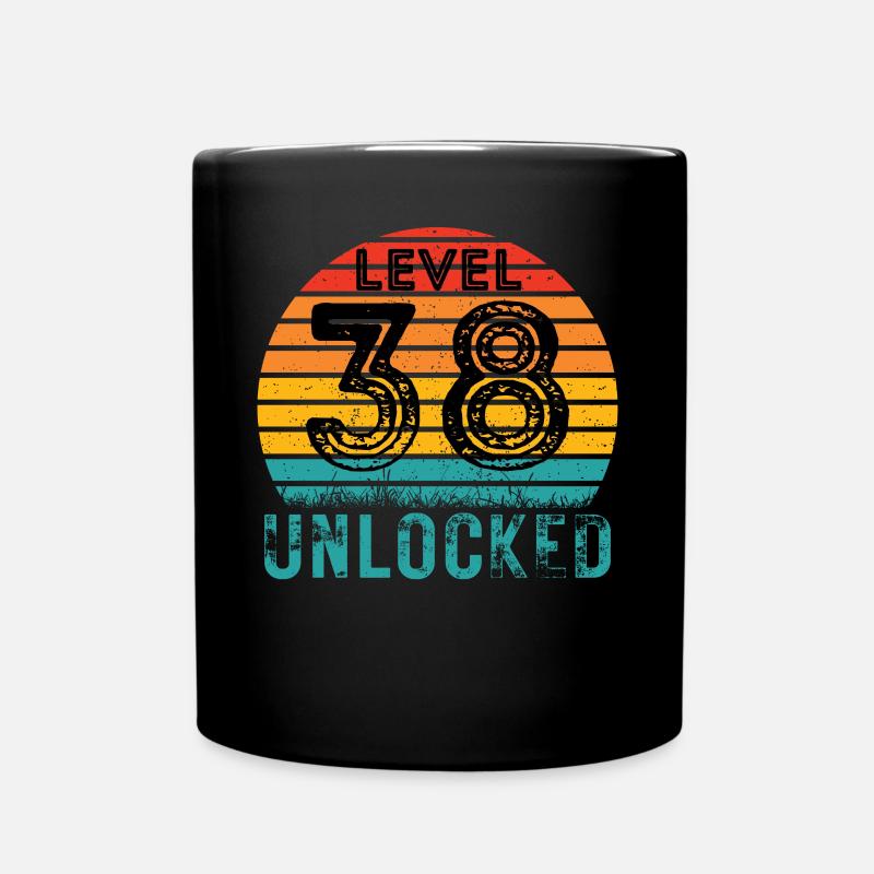 38 Jahre - 38. Geburtstag Level 38 Complete Design - Tasse einfarbig - Schwarz