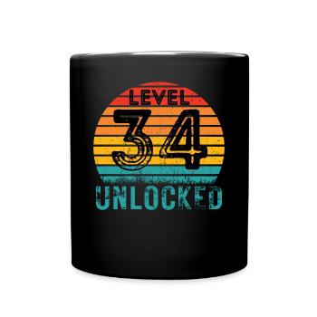 34 ans - 34e anniversaire Niveau 34 Conception complète - Mug uni - noir - Devant