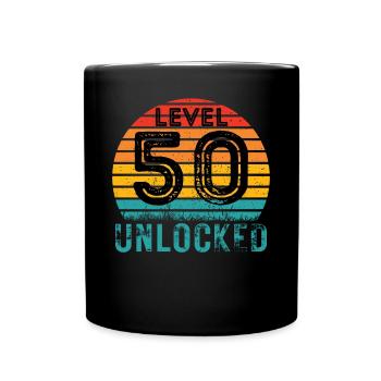 50 Years - 50th Birthday Level 50 Complete Design - Full Colour Mug - black - Front