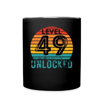 49 Jahre - 49. Geburtstag Level 49 Complete Design - Tasse einfarbig - Schwarz - Vorne