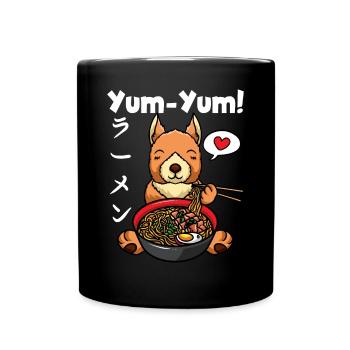 Anime Eichhörnchen Ramen Nudeln Kawaii - Tasse einfarbig - Schwarz - Vorne