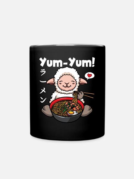 Anime Moutons Ramen Nouilles Manga Kawaii - Mug uni - noir