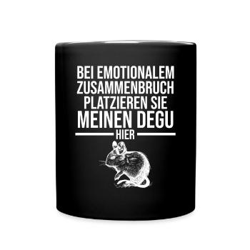 Platzieren Sie meinen Degu hier - Tasse einfarbig - Schwarz - Vorne