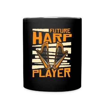 Future Harp Player Harfenmusik Harfe Harfenspieler - Tasse einfarbig - Schwarz - Vorne