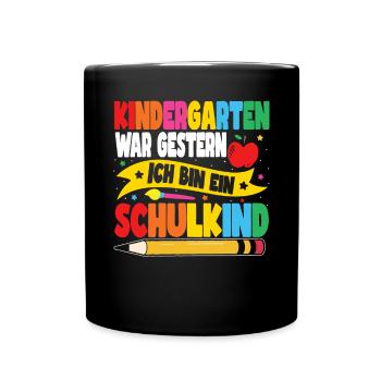Ich bin ein Schulkind - Tasse einfarbig - Schwarz - Vorne