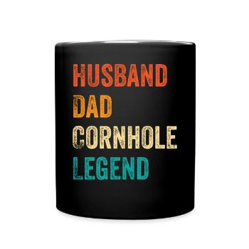 Cornhole Corn Hole Retro - Tasse einfarbig - Schwarz - Vorne
