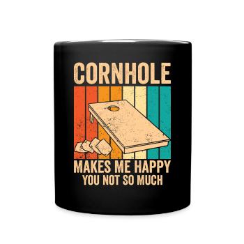 Funny Cornhole Retro - Full Colour Mug - black - Front
