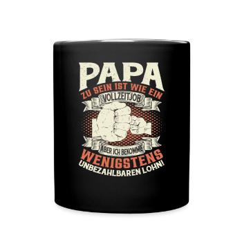 Papa Sprüche Vatertag - Tasse einfarbig - Schwarz - Vorne