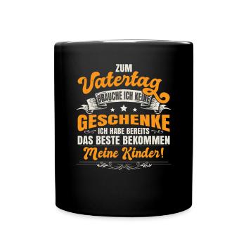 Vatertagsgeschenk Papa Spruch - Tasse einfarbig - Schwarz - Vorne