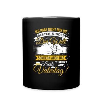 Ich habe die besten Kinder der Welt - Tasse einfarbig - Schwarz - Vorne