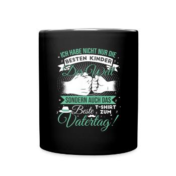 Ich habe die besten Kinder der Welt - Tasse einfarbig - Schwarz - Vorne