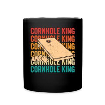 Cornhole Corn Hole Retro - Tasse einfarbig - Schwarz - Vorne
