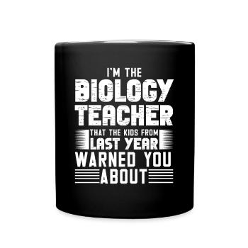 Biologie Lehrer Motiv Naturwissenschaft - Tasse einfarbig - Schwarz - Vorne