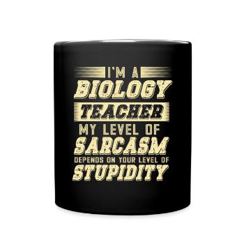 Biologie Lehrer Motiv Naturwissenschaft - Tasse einfarbig - Schwarz - Vorne