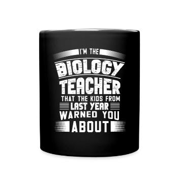 Biologie Lehrer Motiv Naturwissenschaft - Tasse einfarbig - Schwarz - Vorne