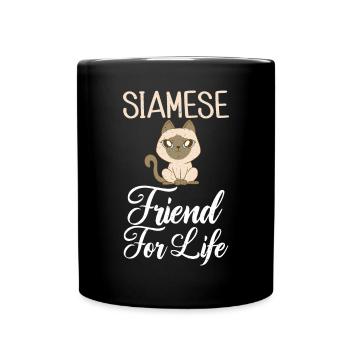 Siamesische Katze Geschenke - Tasse einfarbig - Schwarz - Vorne