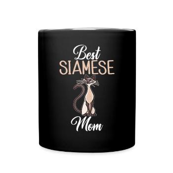 Cadeaux de chat siamois - Mug uni - noir - Devant