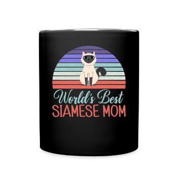 Cadeaux de chat siamois - Mug uni - noir - Devant