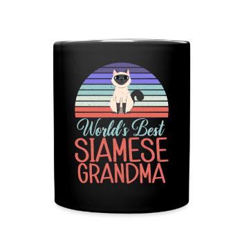 Siamesische Katze Geschenke - Tasse einfarbig - Schwarz - Vorne
