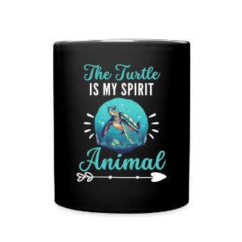 Ocean The turtle is my spiritual animal - Full Colour Mug - black - Front
