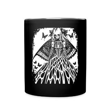 Punkrock Fan Skull mit Mohawk Crazy Antisocial P - Tasse einfarbig - Schwarz - Vorne
