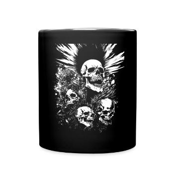 Crâne d’éventail d’anarchie avec Mohawk Crazy Antisocial Pu - Mug uni - noir - Devant