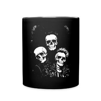 Crâne d’éventail d’anarchie avec Mohawk Crazy Antisocial Pu - Mug uni - noir - Devant