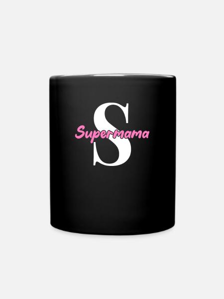 Supermama - Tasse einfarbig - Schwarz