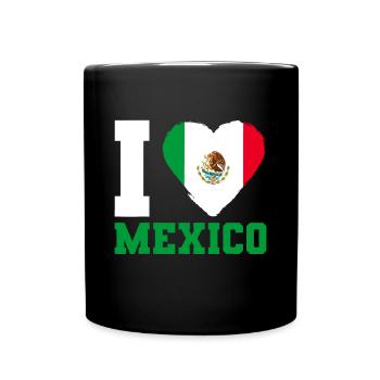 Drapeau mexicain J’aime le Mexique - Mug uni - noir - Devant
