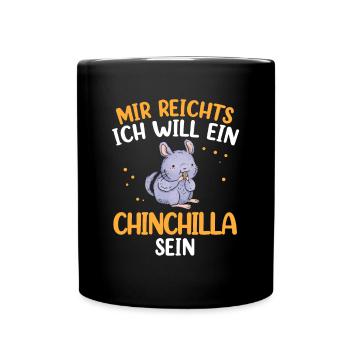 Will ein Chinchilla sein Nagetier Wollmaus - Tasse einfarbig - Schwarz - Vorne