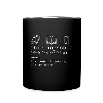 Abibliophobie Definition die Angst vor dem Auslaufen o - Tasse einfarbig - Schwarz - Vorne
