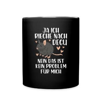 Rieche nach Degu Nagetier Stauchratte - Tasse einfarbig - Schwarz - Vorne
