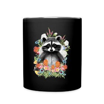Fleurs de raton laveur - Mug uni - noir - Devant