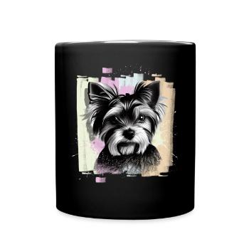 Yorkshire Terrier - Tasse einfarbig - Schwarz - Vorne