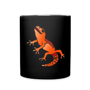 Salamander Gecko Eidechse - Tasse einfarbig - Schwarz - Vorne