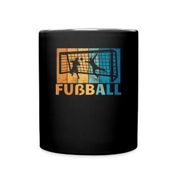 Fußballzubehör Geschenkidee Fußballfan - Tasse einfarbig - Schwarz - Vorne